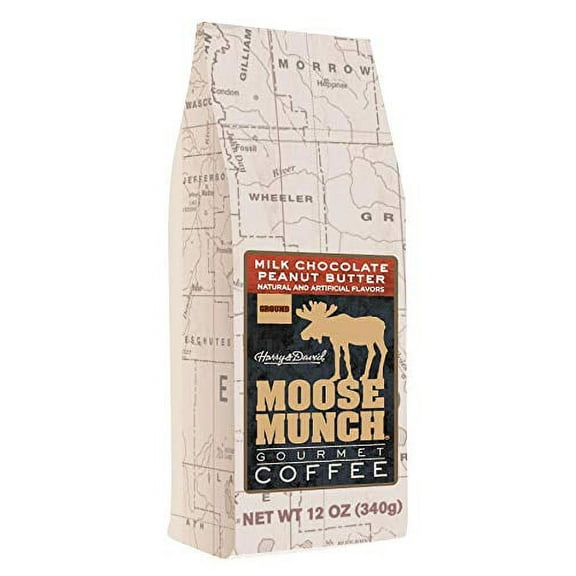 Moose Munch Coffee by Harry & David, Milk Chocolate Peanut Butter, 12 oz bag