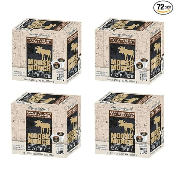Moose Munch Dark Chocolate Candy Caramel Single Serve Coffee by Harry & David, 4/18 count