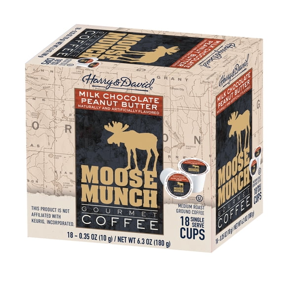 Moose Munch Milk Chocolate Peanut Butter Single Serve Cups 18 Count box