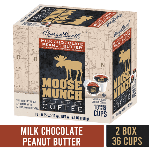 Moose Munch Milk Chocolate Peanut Butter Single Serve Cups 2/18 Count
