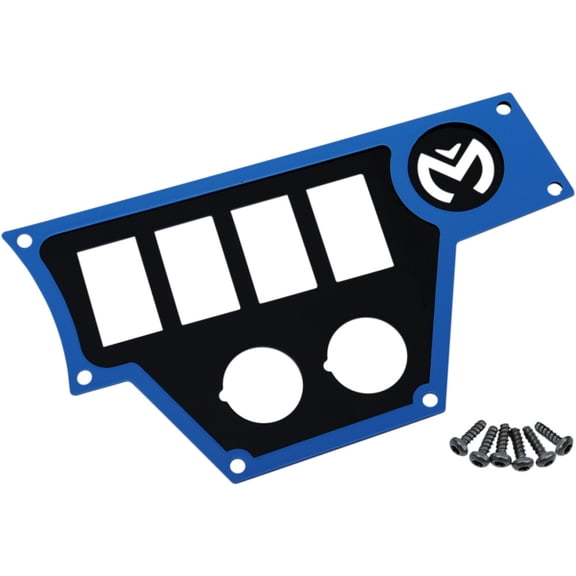 Moose Utility 100-4372-PU Large 4 Switch Dash Plate - Right - Blue
