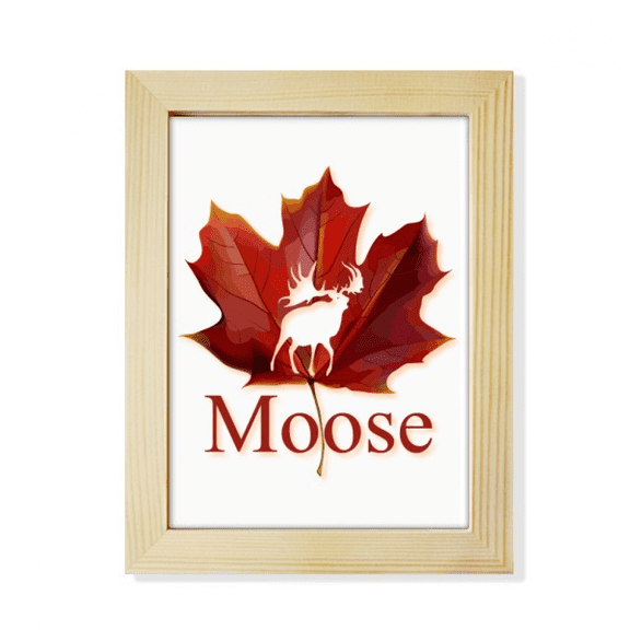 Moose Outline Maple Desktop Adorn Photo Frame Display Art Painting Wooden