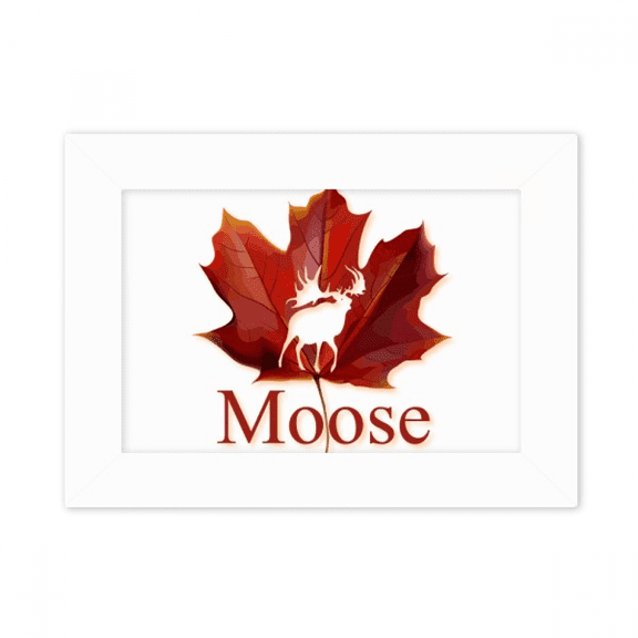 Moose Outline Maple Photo Mount Frame Picture Art Painting Desktop 5x7 inch