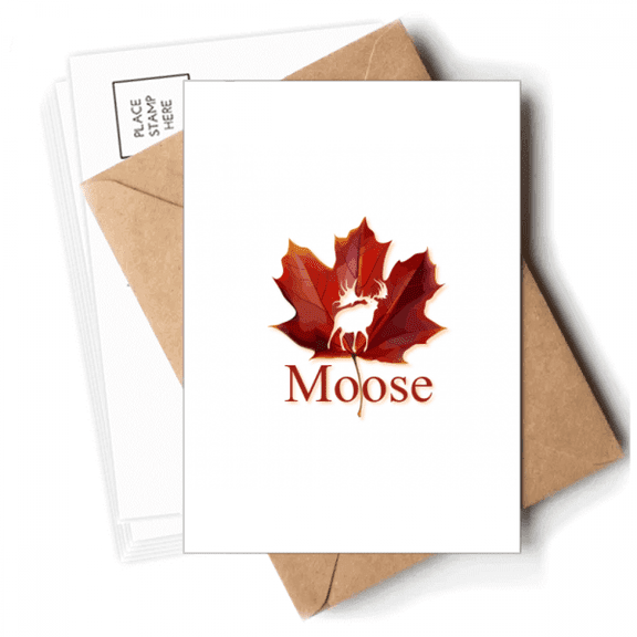Moose Outline Maple Postcards Envelopes Blank Note Cards Mailing
