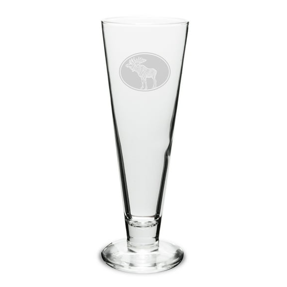 Moose Oval 16 oz. Deep Etched Classic Pilsner