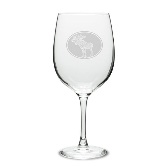 Moose Oval 19 oz. Deep Etched Wine Glass