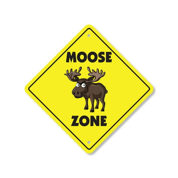 Moose Plastic Crossing Sign - 10 Inch X 10 Inch Xing Sign Gift Animal Wildlife Forest Large Nature Outdoors Rustic Decor Symbol Tough Adventure