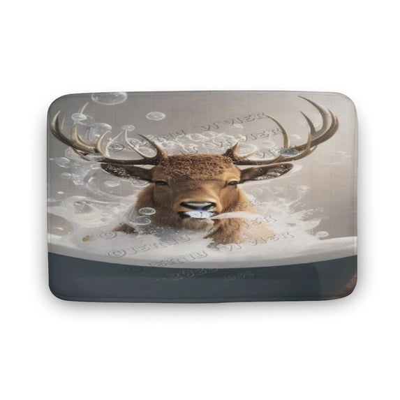 Moose Print Bath Rugs Mats Door Mat Outdoor Doormat Non Slip Absorbent Bathroom Floor Mat Carpet for Home Kitchen Entrance 16"x24"