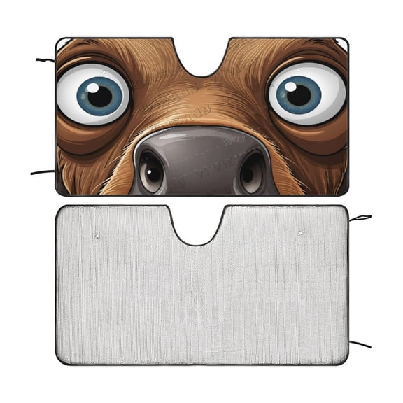Moose Print Car Sunshade for Windshield Automotive Sun Visor Protector Fold-able for SUV Truck Front Window 51"x28"