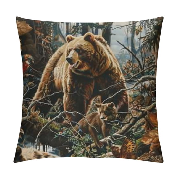 Moose Print Farmhouse Fall Home Decor Cushion Case,Throw Pillow Covers Inch for Couch Bed Sofa