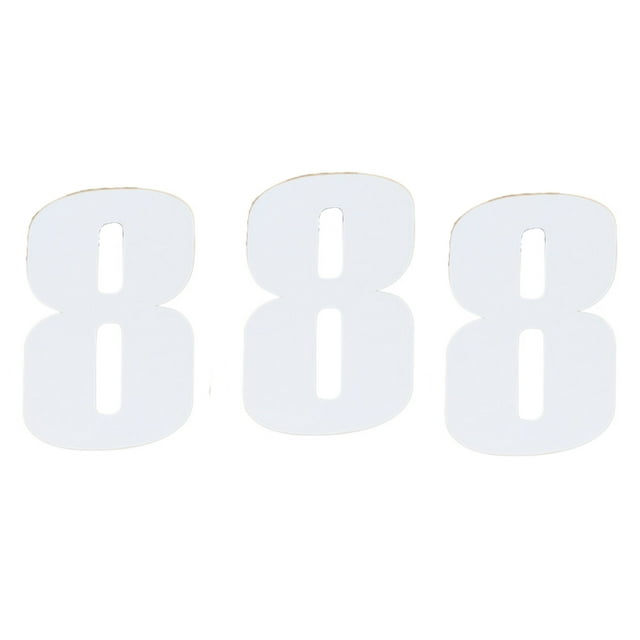 Moose Racing 3pk Adhesive Race Numbers 4.5" White 8 (80008)