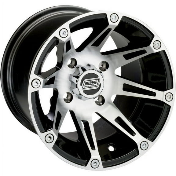 Moose Racing 387X Wheel Machined Silver w/Black 14x8 (387MO148110BW2)