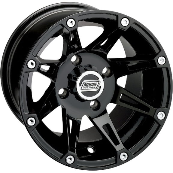 Moose 387MO128156GB4 Wheel - 387X - Rear - Black - 12x8 - 4/156 - 4+4