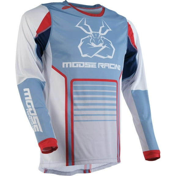 Moose Racing Agroid 24 Mens MX Offroad Jersey Gray/Blue LG
