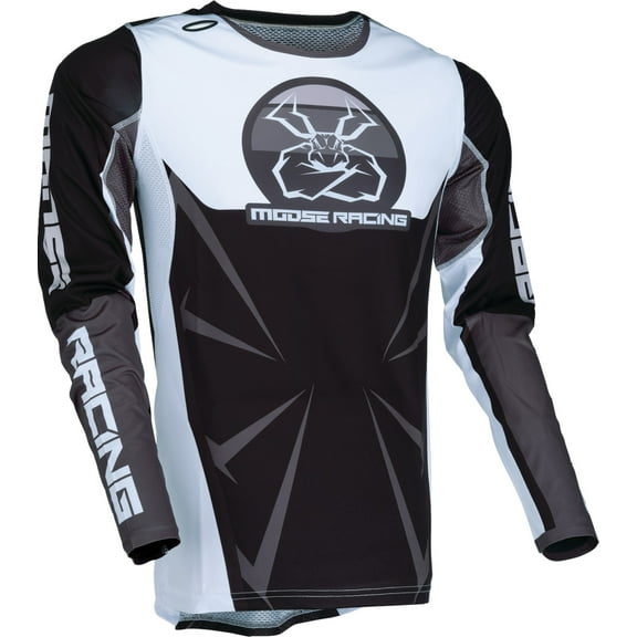 Moose Racing Agroid Mens MX Offroad Jersey Black/White XXL