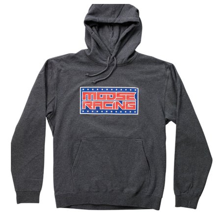 Moose Racing Americana Mens Pullover Hoody Gray LG
