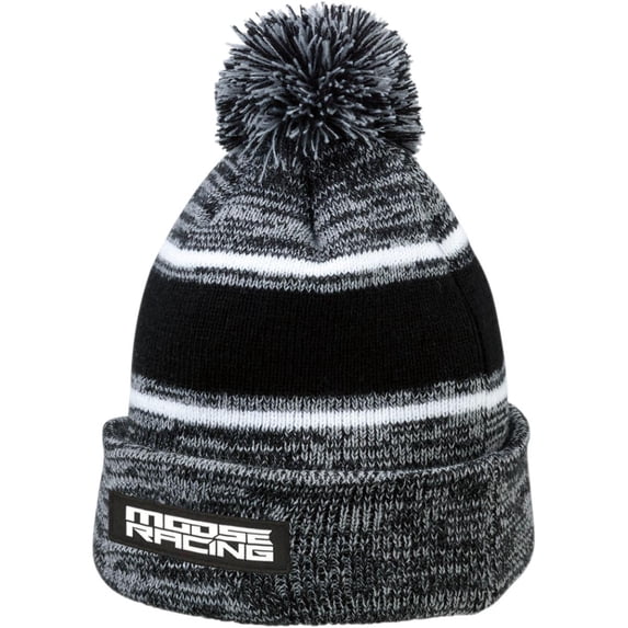 Moose Drift Knit Beanie Hat Gray/Black