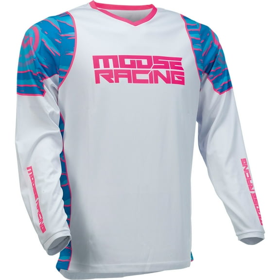 Moose Racing Qualifier Graphic Mens MX Offroad Jersey Blue/Pink 4XL