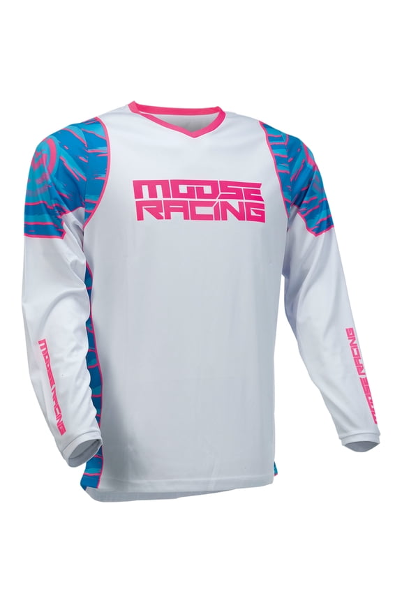 Qualifier Graphic Mens MX Offroad Jersey Blue/Pink 4XL