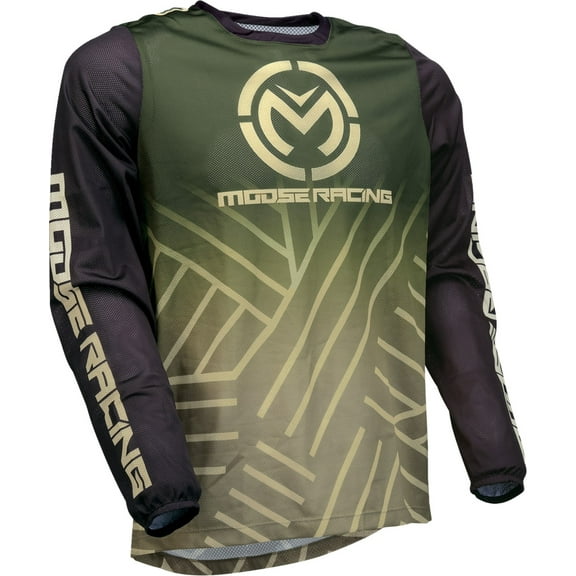 Moose Racing Sahara Mens MX Offroad Jersey Green/Black XL