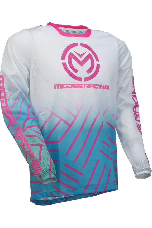 Sahara Mens MX Offroad Jersey Pink/Blue/White XL