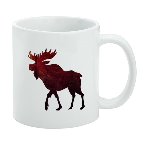 Moose Red Forest White Mug