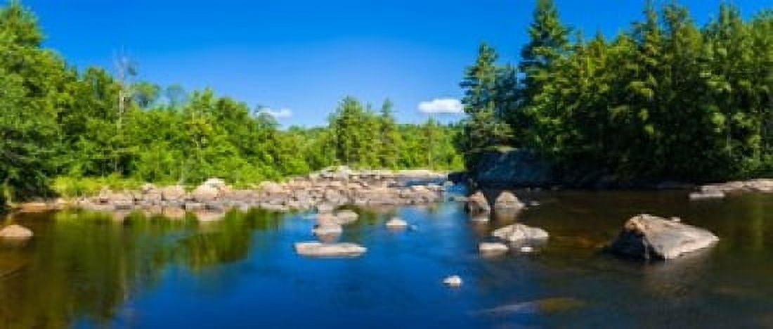 Moose River in the Adirondack Mountains New York State USA Canvas Art - Panoramic Images (15 x 6)