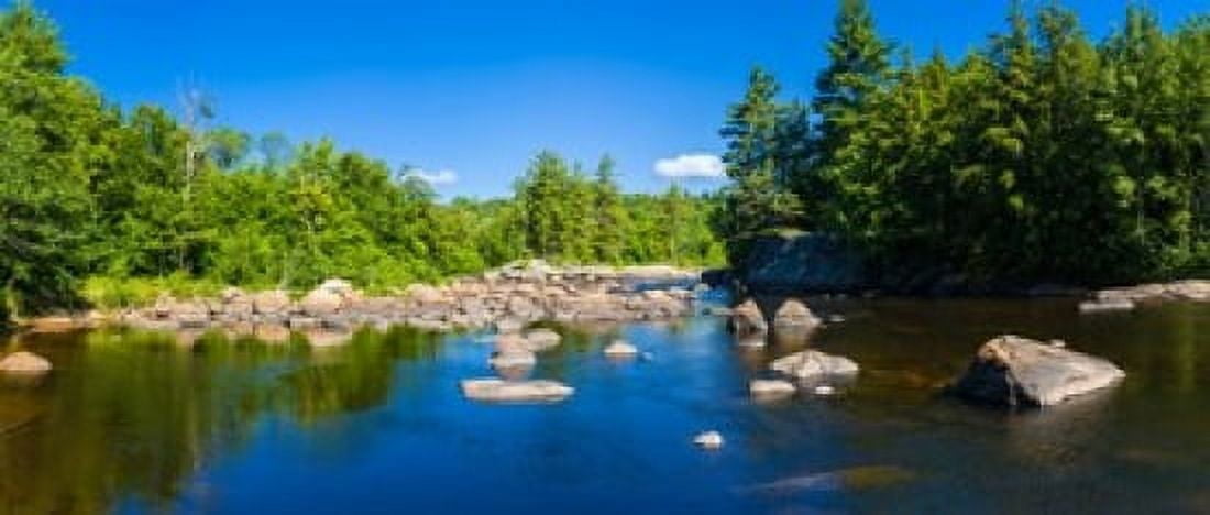 Moose River in the Adirondack Mountains New York State USA Canvas Art - Panoramic Images (30 x 13)