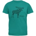 thumbnail image 1 of Moose Scribble Drawing Jade Green Adult T-Shirt - 2X-Large, 1 of 1
