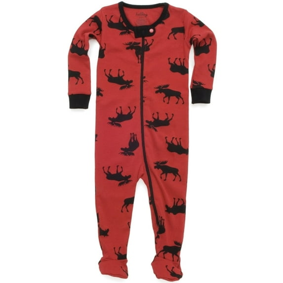 Moose Silhouette Baby Footed One Piece - 12 month