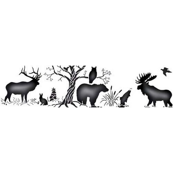 Moose Silhoutte Wall Stencil SKU #1843 by Designer Stencils