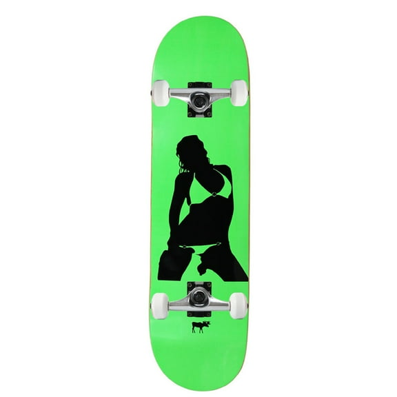 Moose Skateboard Complete Canadian Maple Girl Silhouette Green 8.25"