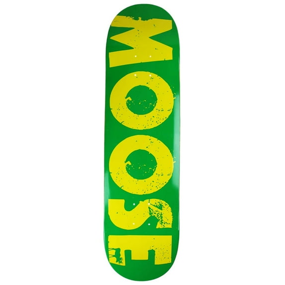 Moose Skateboard Deck Canadian Maple Bold Logo Green 8.25"