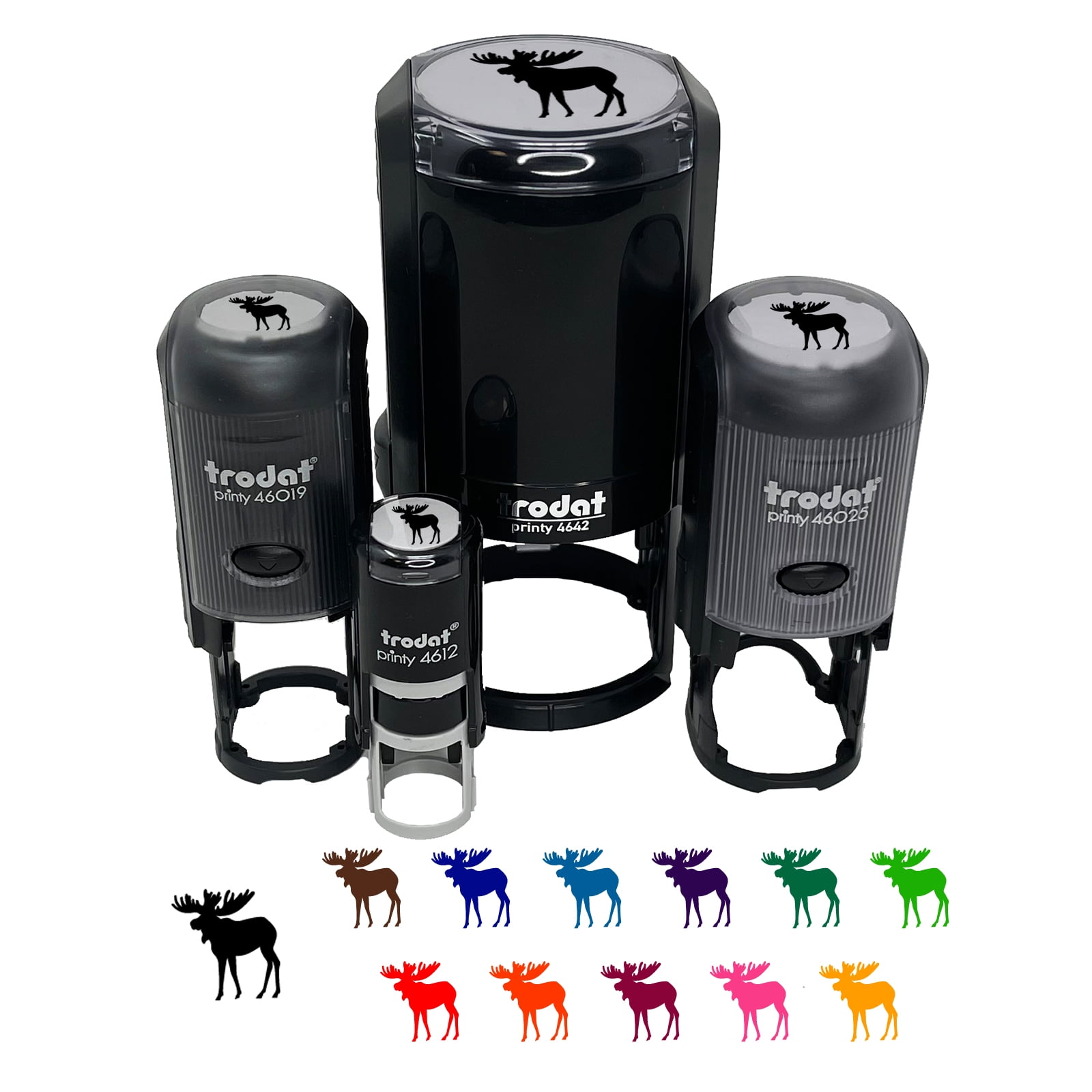 Moose Solid Self-Inking Rubber Stamp Ink Stamper - Dry Pad (No Ink) - Mini 1/2 Inch