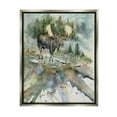 thumbnail image 1 of Moose Stepping Nature Wildlife Animals & Insects Graphic Art Luster Gray Framed Art Print Wall Art, 1 of 6
