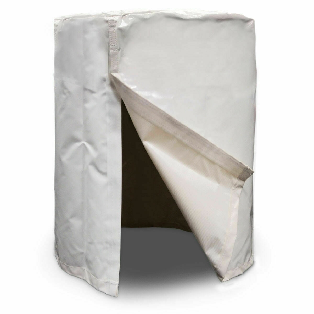 Moose Supply 55 Gallon Barrel Cover, White Vinyl Rain Water Drum Protector