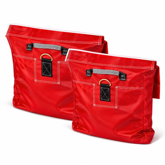 Moose Supply Heavy Duty Sandbag Covers, 21" x 21" PVC Vinyl Anchors, 2 Pack Red Sand Bags