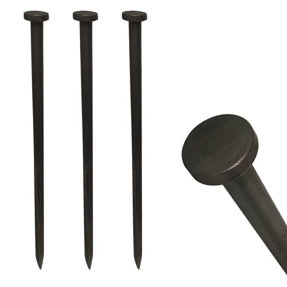 Moose Supply Heavy Duty Single Head Steel Tent Stakes, 4 Pack, 3/4" x 24"