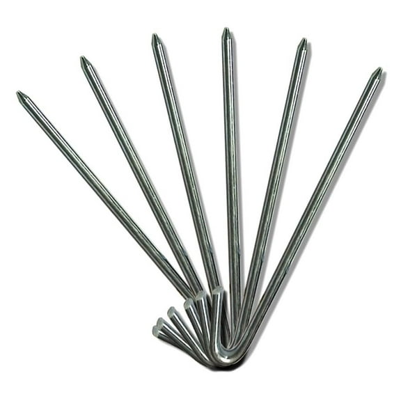 Moose Supply Heavy Duty Steel Hook Stakes, 10 Pack, 1/2" x 12"