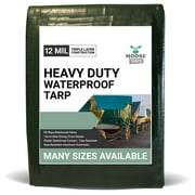 Moose Supply Heavy Duty Waterproof Poly Tarp Covers, 12 Mil, 10' x 20'