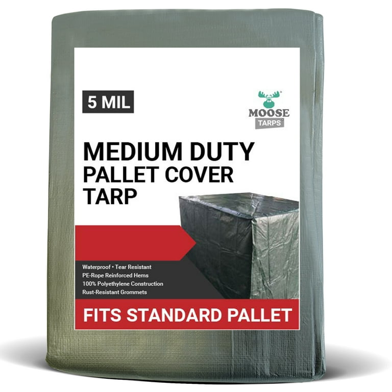 Moose Supply Medium Duty Waterproof Pallet Tarp, Green