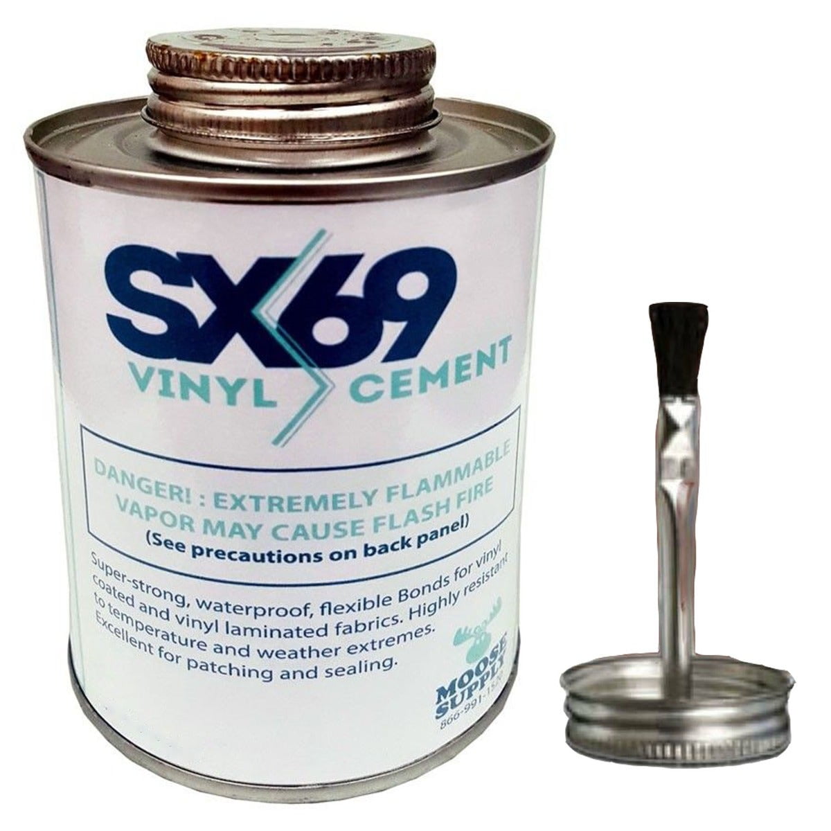 Moose Supply SX69 Vinyl Cement Glue, 16 Oz Waterproof Fast Dry Flexible Adhesive