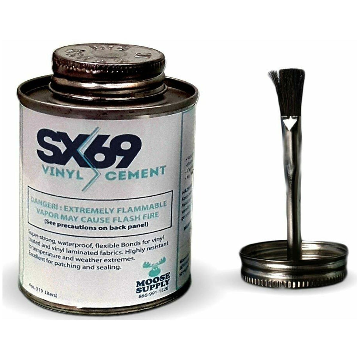 Moose Supply SX69 Vinyl Cement Glue, 4 Oz Waterproof Fast Dry