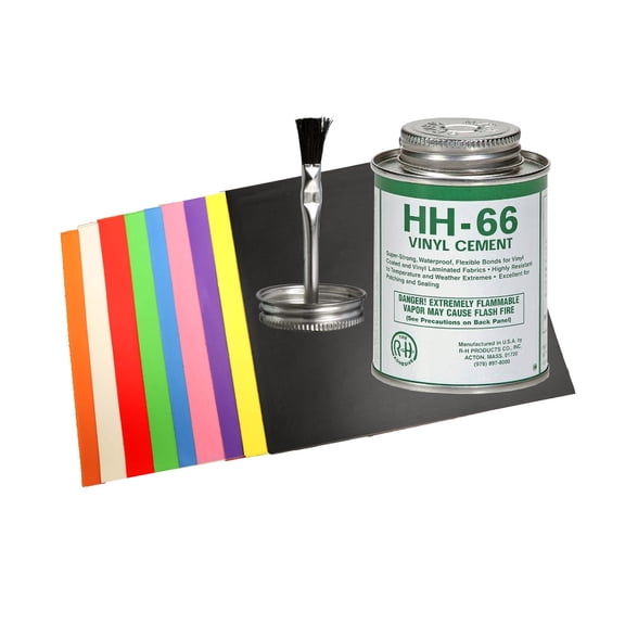 Moose Supply Vinyl Repair Patch Kit with HH-66 Cement - 9 Color Set