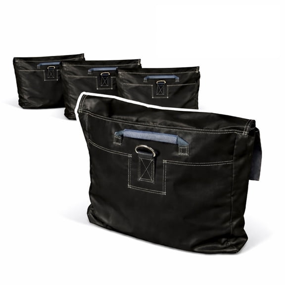 Moose Supply Heavy Duty Sandbag Covers, 21" x 21" PVC Vinyl Anchors, 4 Pack Black Sand Bags