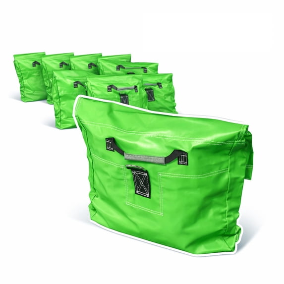 Moose Supply Heavy Duty Sandbag Covers, 21" x 21" PVC Vinyl Anchors, 10 Pack Lime Green Sand Bags