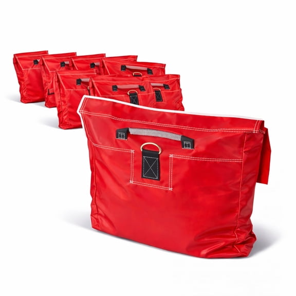 Moose Supply Heavy Duty Sandbag Covers, 21" x 21" PVC Vinyl Anchors, 10 Pack Red Sand Bags