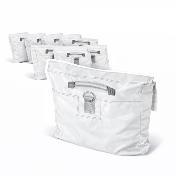 Moose Supply Heavy Duty Sandbag Covers, 21" x 21" PVC Vinyl Anchors, 10 Pack White Sand Bags