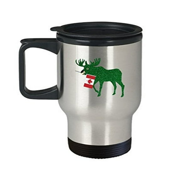 Moose Travel Cup - 14 Oz Stainless Steel Holiday Coffee Mug - Perfect Gift