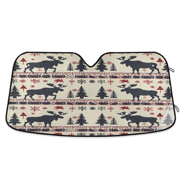 Moose Tree Silhouette Car Windshield Sun Shade Foldable Car Front Window Visor Heat and UV Protection 55x27.6